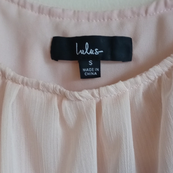 Lulus Peach Blush Off-The-Shoulder Flounce Spring Summer Crop Top, Size Small - Picture 3 of 4